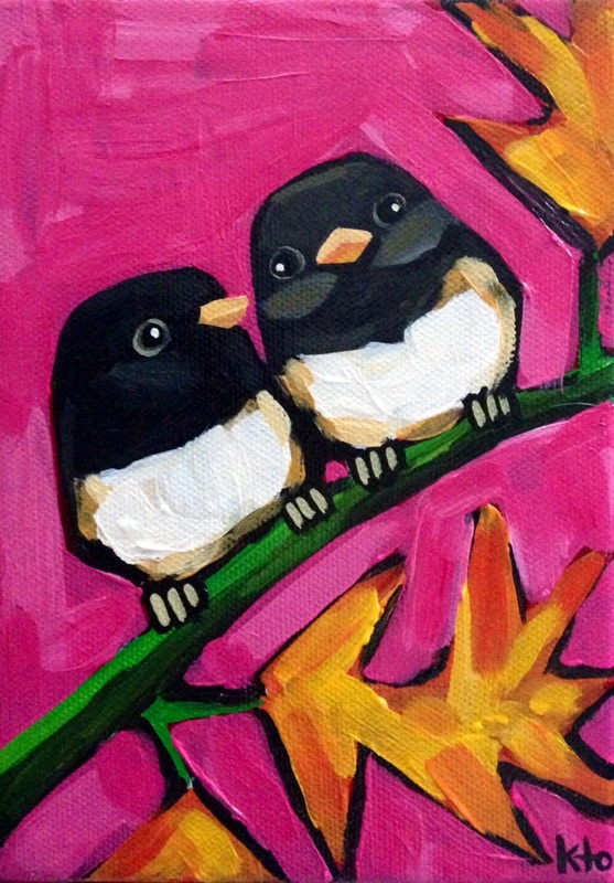 Dark Eyed Junco Bird Painting kto ART